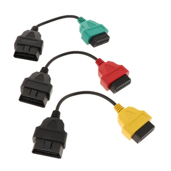 

3Pcs ECU Scan OBD2 Adapter Diagnostic Cable Bundle Fits For Fiat ECU Scan ABS Plastic 3 Colors Set
