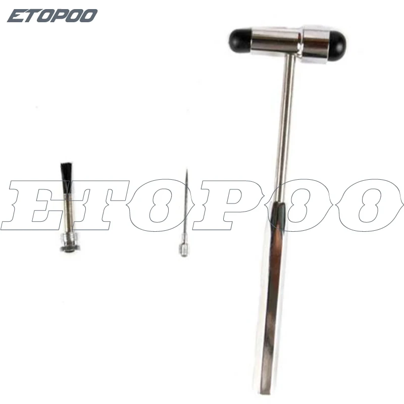 

Drop shipping 1 Buck Hammer Reflex Hammer Babinski Nerve hammer Percussor with brush and pin diagnostic hammer gauge
