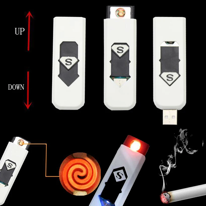 

2pcs New sale usb electronic cigarette flameless electric lighter creative gift windproof Eco-Friendly usb rechargeable lighter