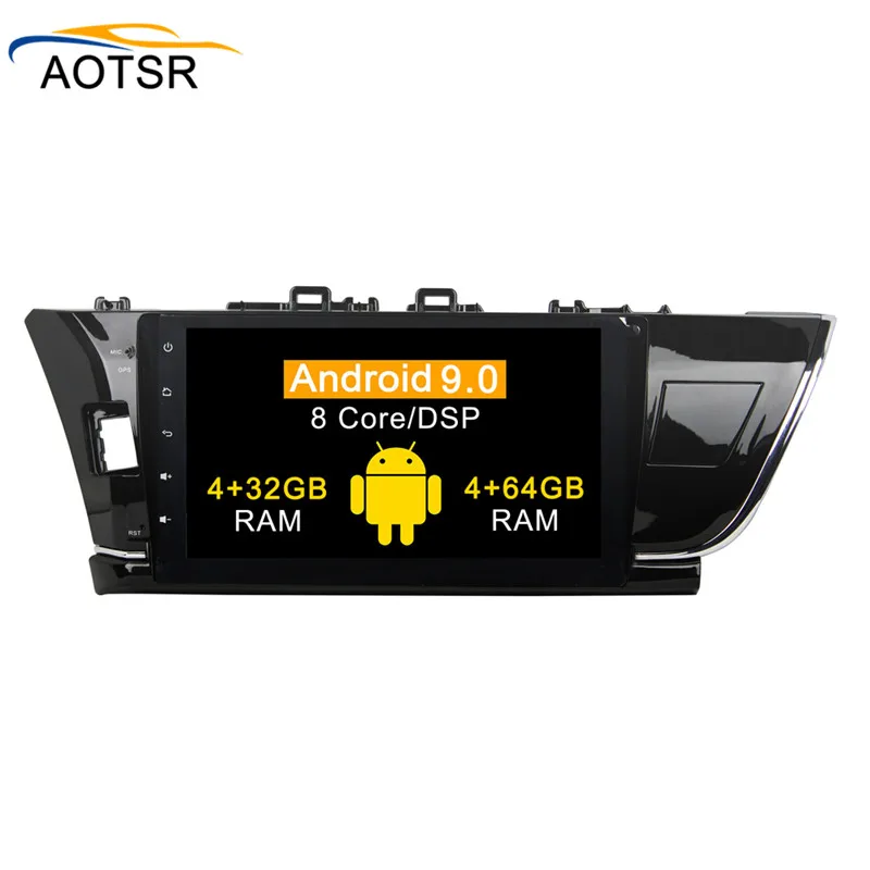 Best DSP 4+64G Android 9.0 car dvd gps navigation for Toyota corolla 2014 2015 car dvd radio gps stereo Audio video headunit free map 3