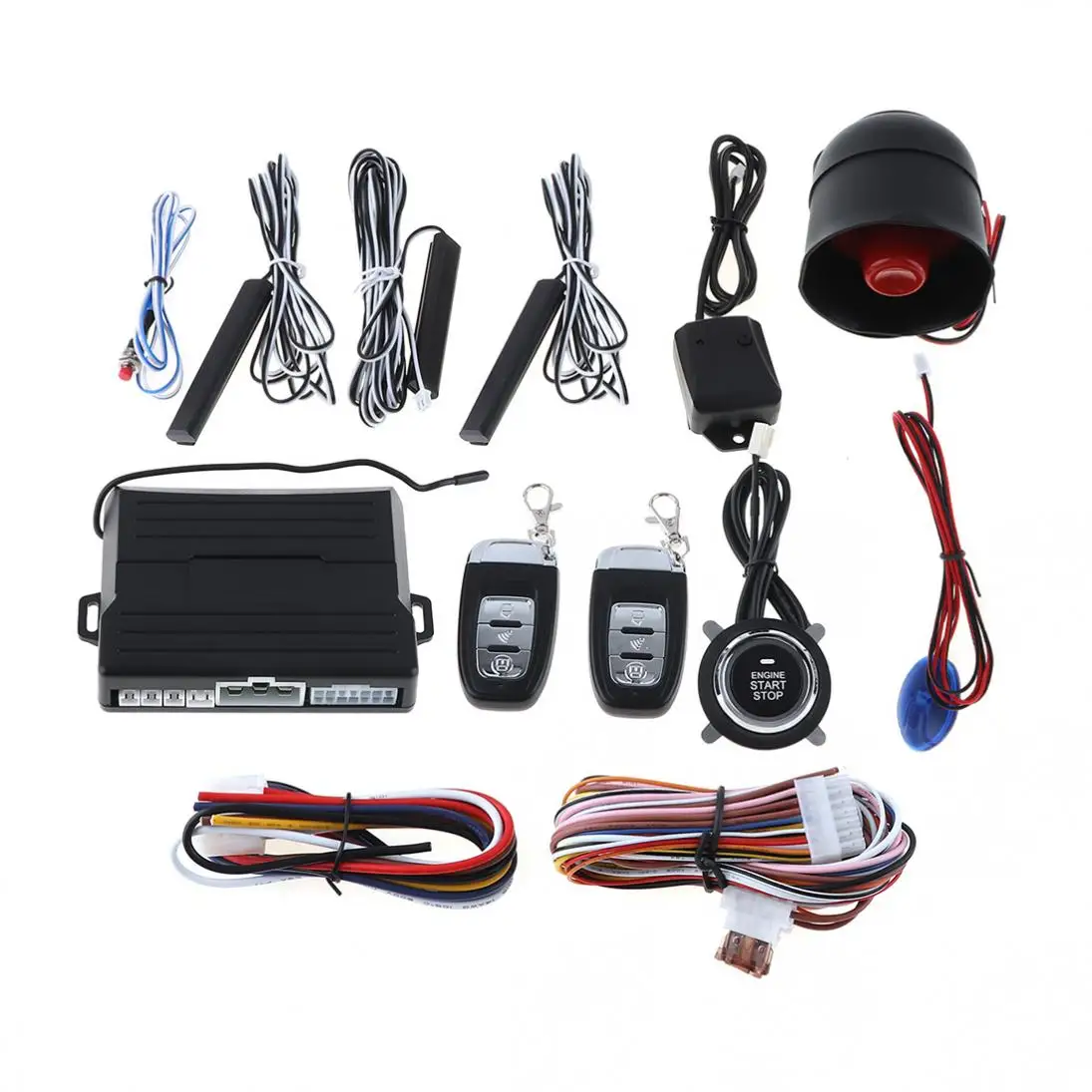 

Smart Car Alarm Remote Initiating System Start Stop Engine go push button Auto Central Lock Keyless Entry system