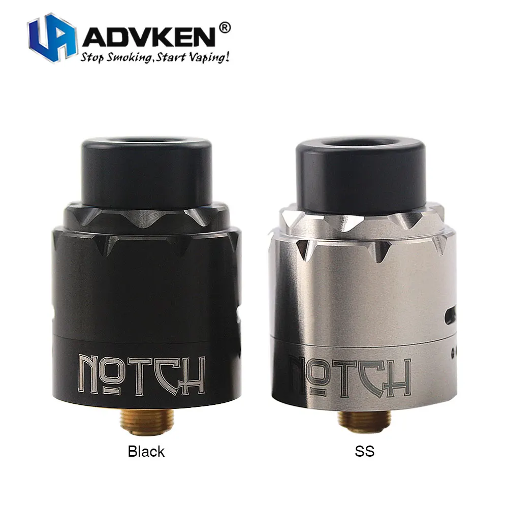 

Original Advken Notch RDA 24mm Rebuildable Dripping Atomizer & Knurled Top Cap Support Dual Coils Building Vs Dead Rabbit RDA
