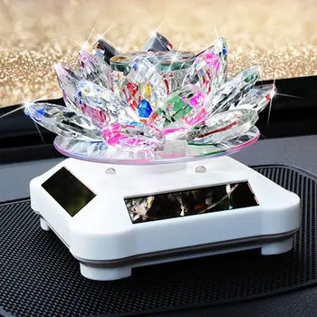 

H 95-100mm Solar rotation crystal Lotus car perfume seat type supplies car perfume creative jewelry crafts stones Quartz Crystal