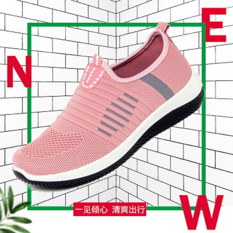 

2019 spring and summer breathable mesh shoes old shoes a pedal casual lazy shoes flying woven sports shoes