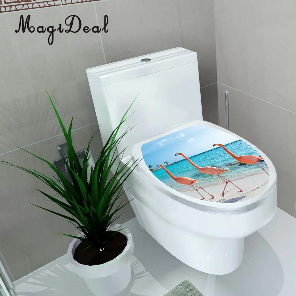 Self Adhesive Toilet Seat Cover Sticker Bathroom Closestool Lid Decal, Removable & Waterproof