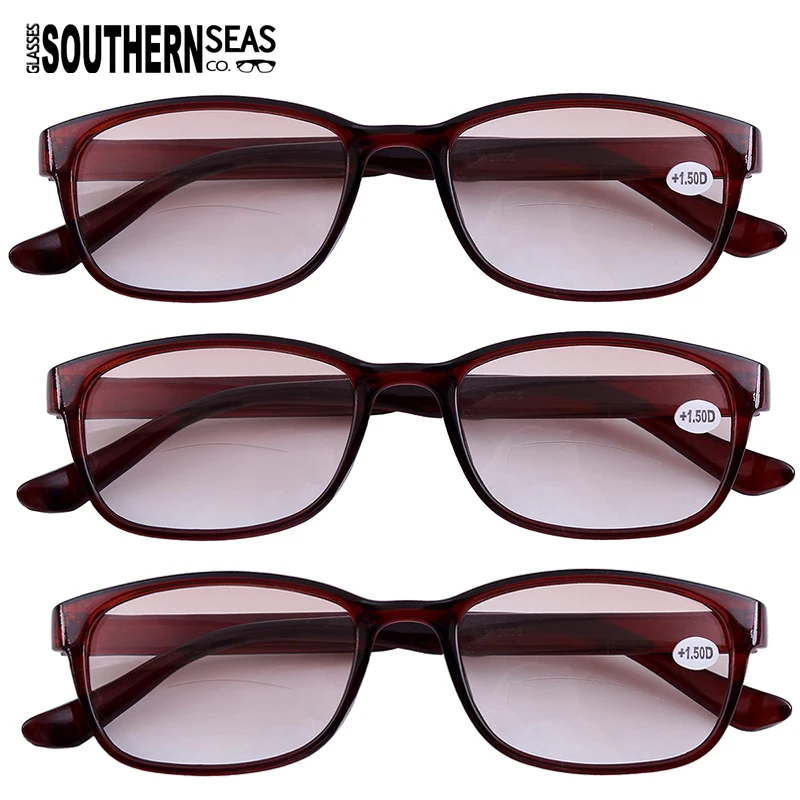 3x Tinted Bifocals Reading Glasses Everyday Use Sun Readers Eyewear