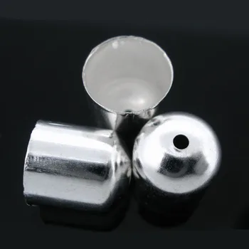 

8SEASONS 100Pcs silver-color Blunt Necklace End Tip Bead Caps 10x11mm(Fit 9mm) (B04310)