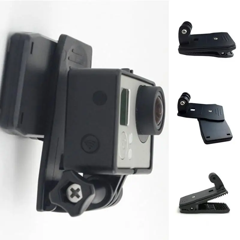 

360 Degree Rotary Fast Clamp Mount Clip Quick Release Backpack Hat Clip For Hero 5 2/3/3+ Xiaomi Yi 4k Action Cameras