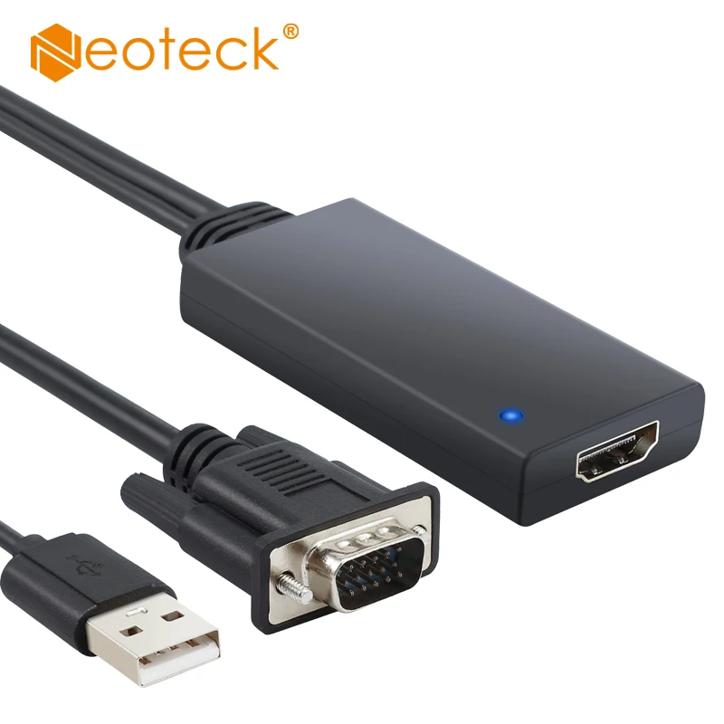 Full HD 1080P VGA + USB аудио К HDMI кабелю настольное зеркало функция расширения и силовой