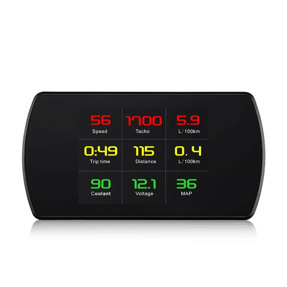 

NewP12 HUD Computer Car Digital OBD Driving Speedometer Mileage Fuel Voltage Temperature Display Overspeed Alarm