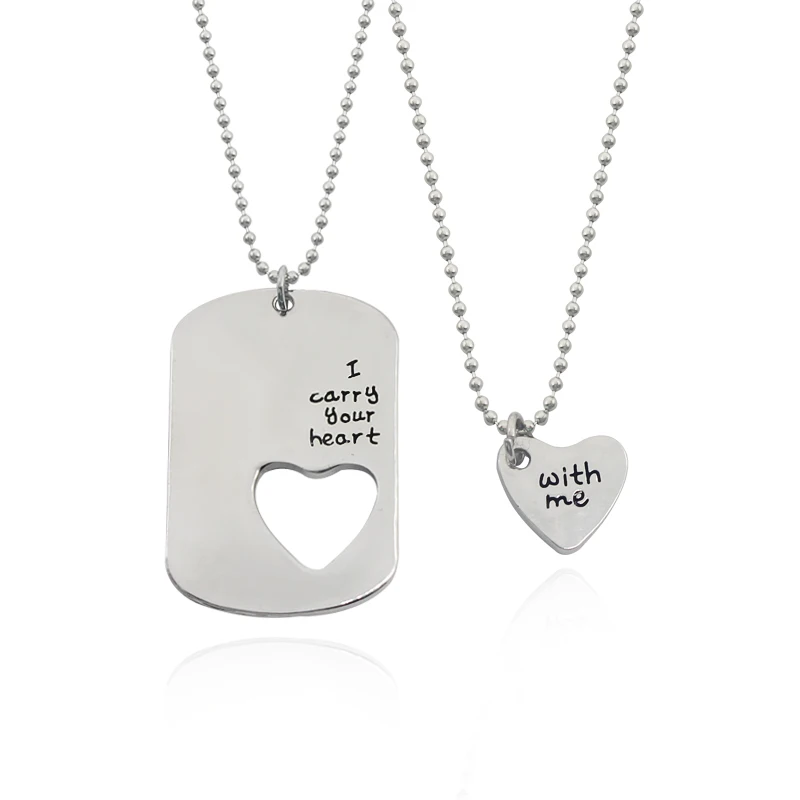 Ожерелье с подвеской в виде надписи I Carry Your Heart With Me для влюбленных ювелирные