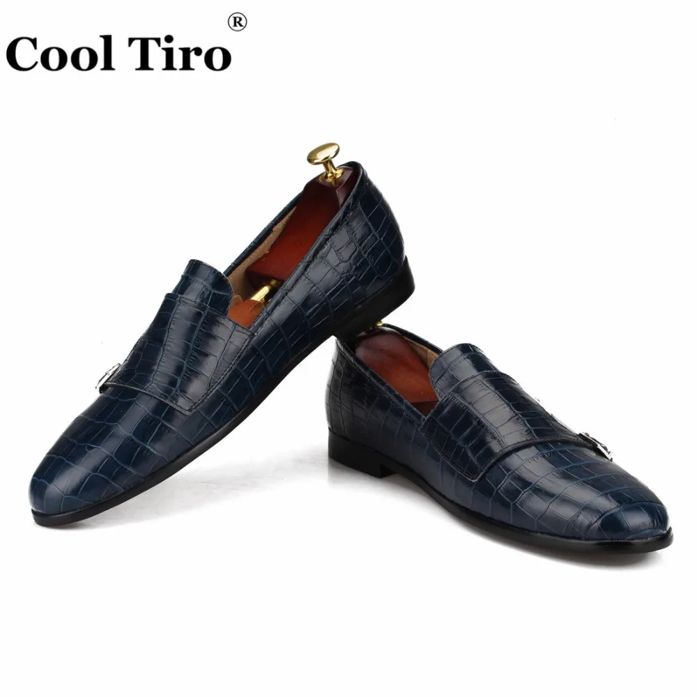CROCODILE DOUBLE-MONK LOAFERS Dark blue (4)