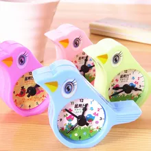 40 шт./лот птица часы формы точилка для карандашей 2 отверстия мультфильм милый творческий подарок для детей