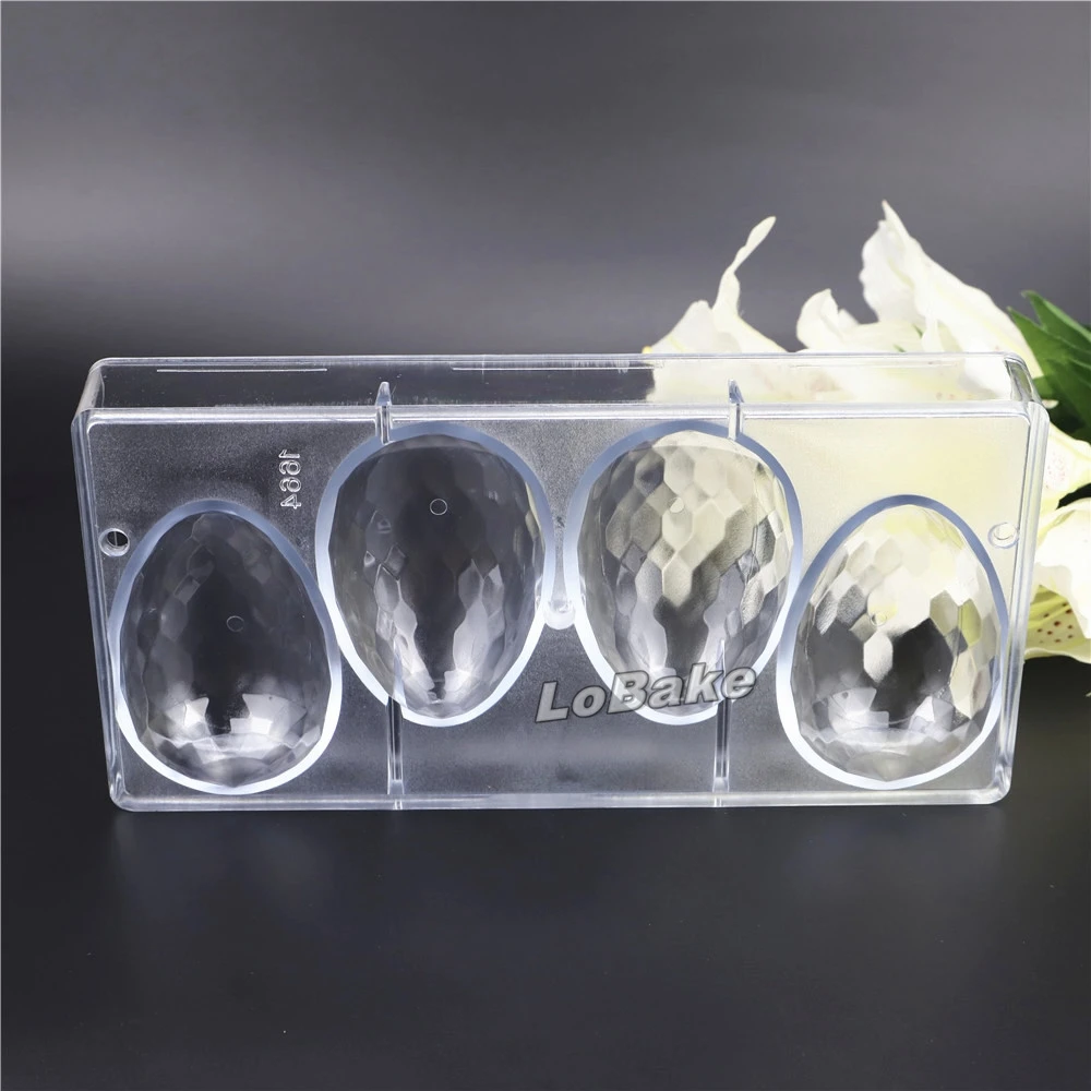 4 полостей Алмазная форма пасхального яйца жесткая поликарбонатная форма для шоколада форма для льда DIY принадлежности для выпечки