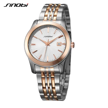 

SINOBI Business Watch Men Women Watches Famous Waterproof Quartz Saat Wrist Hodinky Male Lovers Clock Stainless Steel Relogio