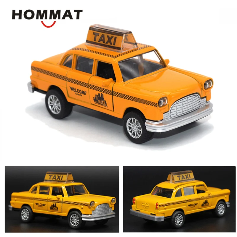 

HOMMAT Simulation 1:36 New York Yellow Taxi Cab Vehicle Alloy Diecast Toy Car Model Collection Gift Cars Toys For Children Kids