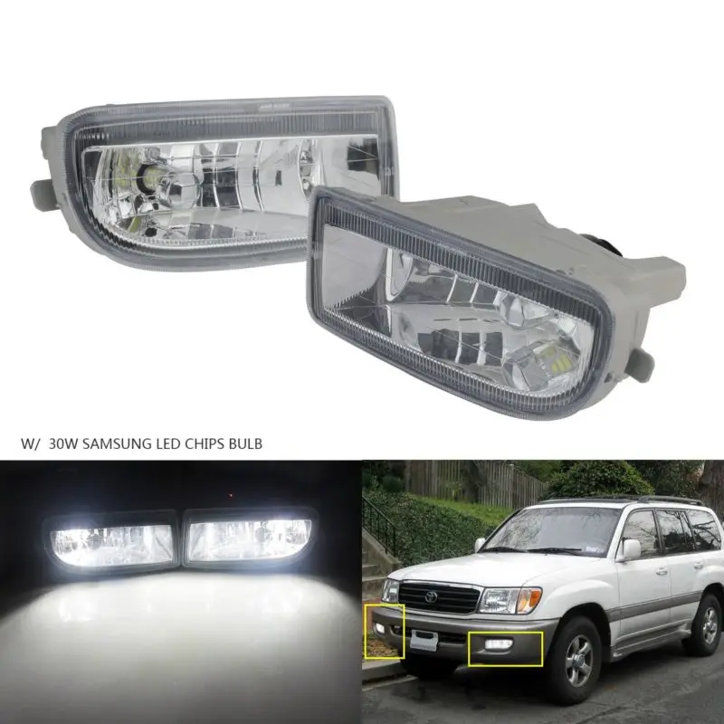  ANGRONG 2x HB4 9006 30W SAMSUNG LED Front Fog Light With LED Bulbs White For Toyota Land Cruiser Am - 32945517102