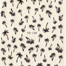 Переводная наклейка для ногтей Черный Серый Зеленый пальмовый сад YE130-132