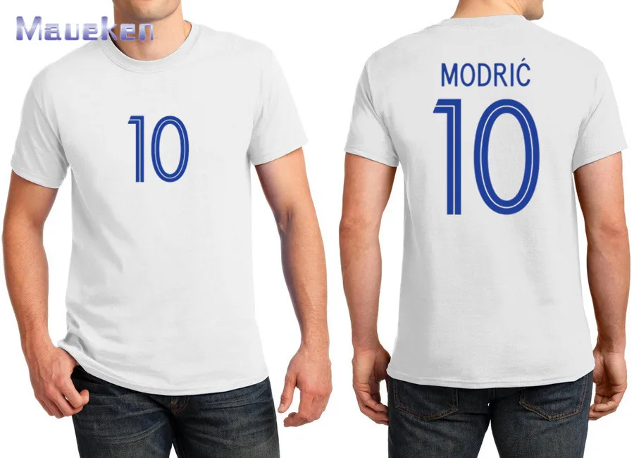 

Hot 2018 Printed for name just a T-shirt 10 modric red white blue t shirt for Croatia fans gift 0409-4