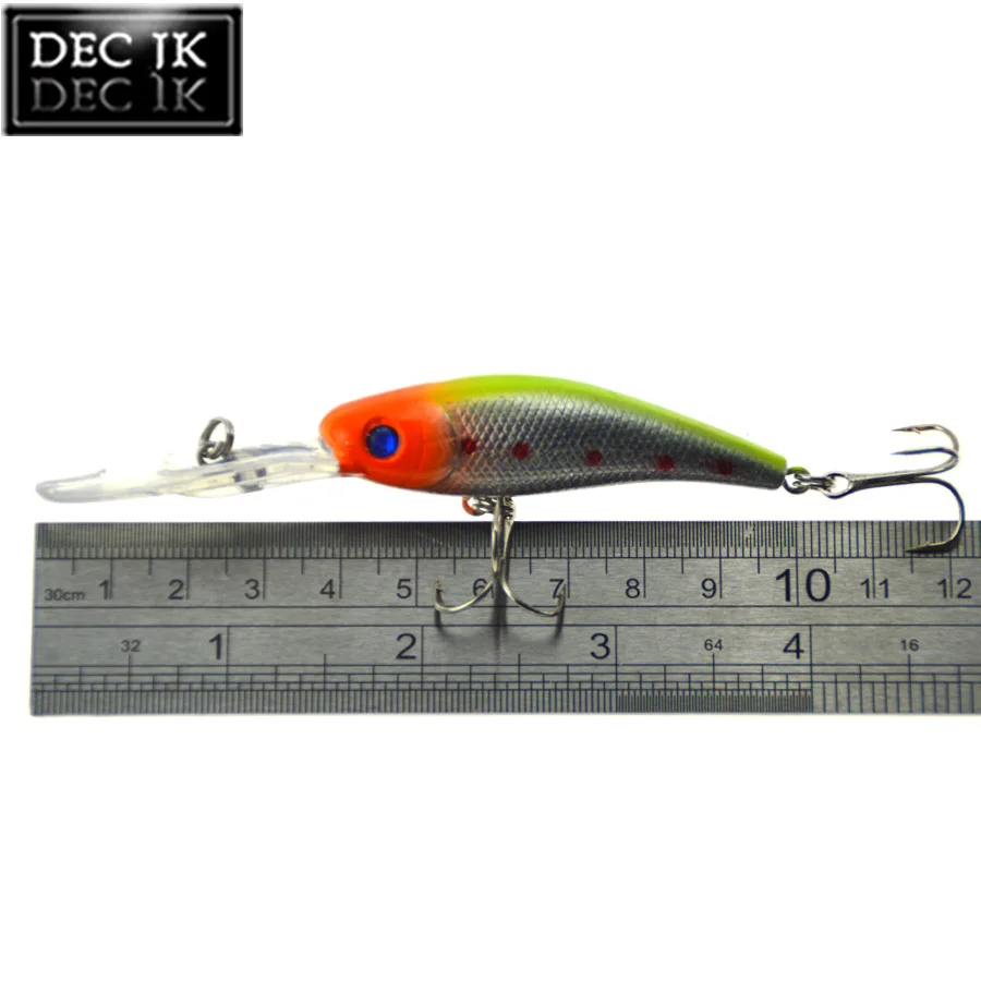 7PCS Floating Minnow Plastic Crankbait Sea Fishing Lure Crankbaits Wobblers Trolling Hook Tackle Saltwater Hard Artificial Bait (11)