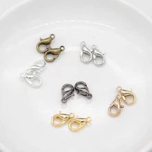 10/100p 10/12/14/16 мм сплав античная бронза/золото/серебро Лобстер крючки с шариками конечные бусины в форме цветов для ожерелье и браслет-цепочка "сделай сам"