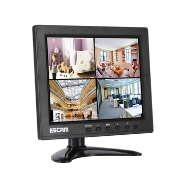 ESCAM T08 8 inch TFT LCD 1024x768 Monitor with VGA HDMI AV BNC USB for PC CCTV Security Camera ESCAM T08 8 inch TFT LCD 1024x768 Monitor with VGA HDMI AV BNC USB for PC CCTV Security Camera