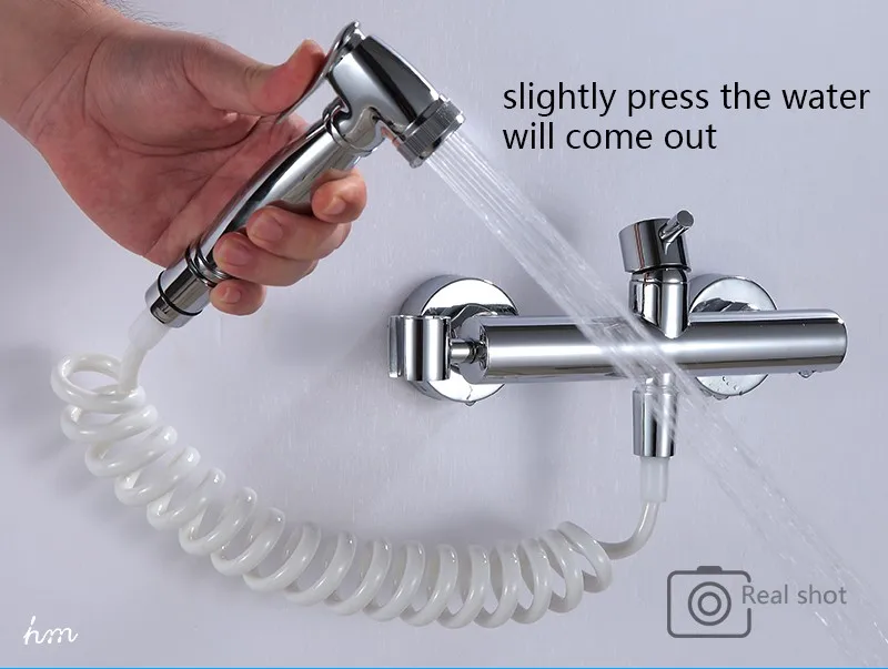 Bidet Faucet Set Armatur Mixer Tap,Portable Wall Mounted High Pressure Toilet Bidet Spray Nozzle Spray Gun Shower Head Faucet (7)