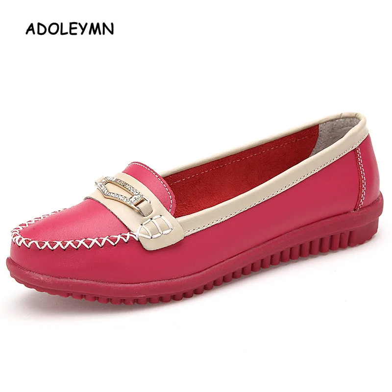 

2017 New Arrival Women's Flats Women Shoes Loafers Ladies Shoes Slip on Flats Genuine Leather Moccasins Shoes footwear Fashion