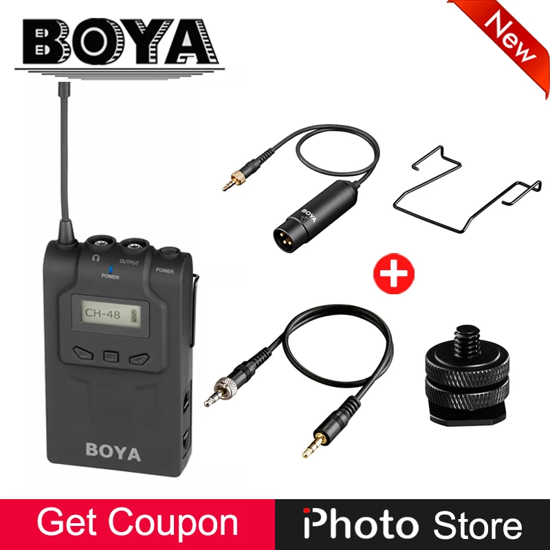 

BOYA BY-WM6R UHF Wireless Microphone Receiver for Handheld Microphone Transmitter BY-WHM8 BY-WXLR8 for ENG EFP Interview Karaoke