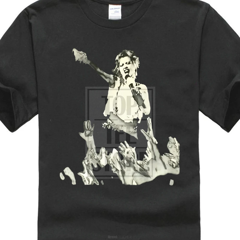 Cheap Graphic T Shirts Cyndi Lauper Black And White Live Mens Black T Shirt New Official Yellow