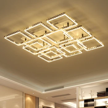 

New Arrival Ultrathin Square sky city designer Modern led ceiling lights lamp for living room Remote control alluminum frame