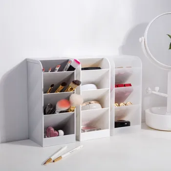 

Desktop Multi-layer Partition Storage Box Plastic Stationery Storage Rack Female Cosmetics Makeup Brush Lipsticks Organizer Box