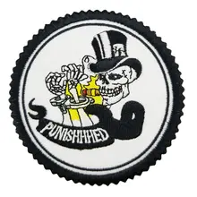 Череп Каратель патч манжета смерти Вышивка Патчи для одежды Топ шляпы круг переводной значок тканевая наклейка пользовательская эмблема DIY