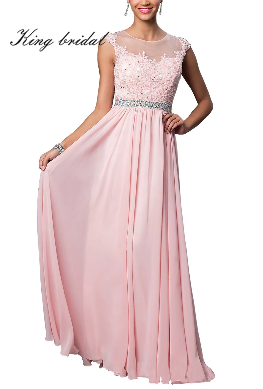 blush color evening gown