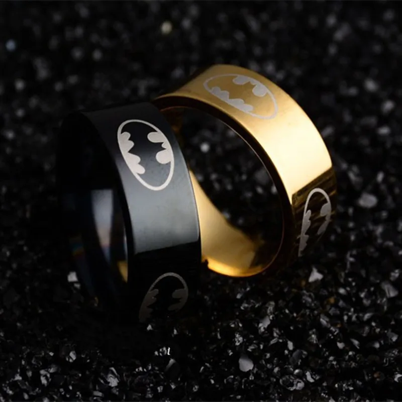 Нержавеющая стальное кольцо ювелирных изделий мужчин Бэтмен кольцо темное Knigh кольцо Супермена 316l кольца из титана и стали для женщин