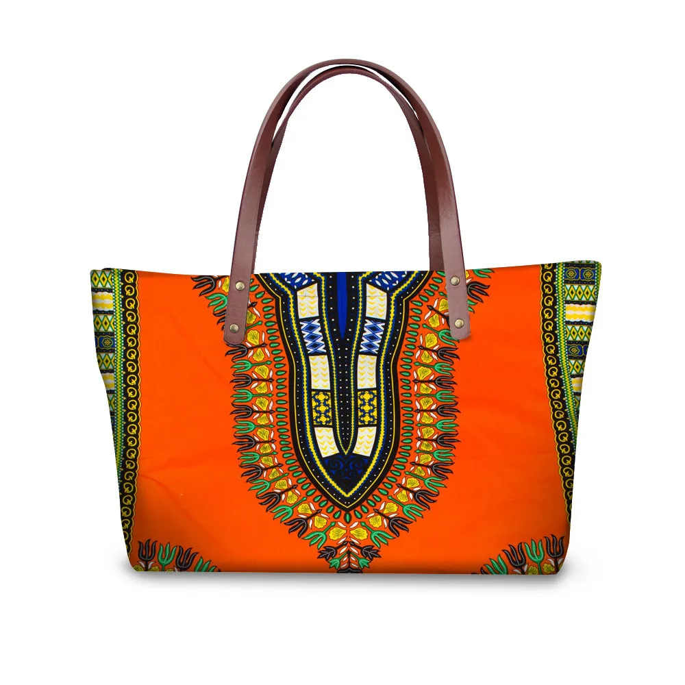 ELVISWORDS السيدات الكتف حقيبة الأفريقية التقليدية المطبوعة الأعلى مقبض حقيبة للنساء الأزياء شاطئ حقيبة حمل حقيبة للسفر بولسا