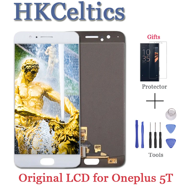 100% протестированный 6 01 'дюймовый оптический AMOLED для Oneplus 5T A5010 ЖК-дисплей +