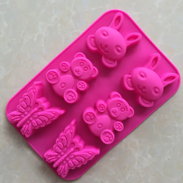 

6 company 3 groups of different shape silicone cake mold XG731