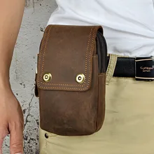 Мужская поясная сумка из воловьей кожи Crazy Horse винтажная дорожная Высококачественная ячейка/чехол для мобильного телефона крючок поясная сумка модный кошелек