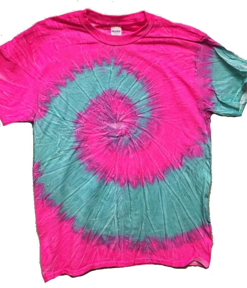 MEDIUM PINK SEAFOAM TYE DYED SHORT SLEEVE TEE SHIRT hippie die #503
