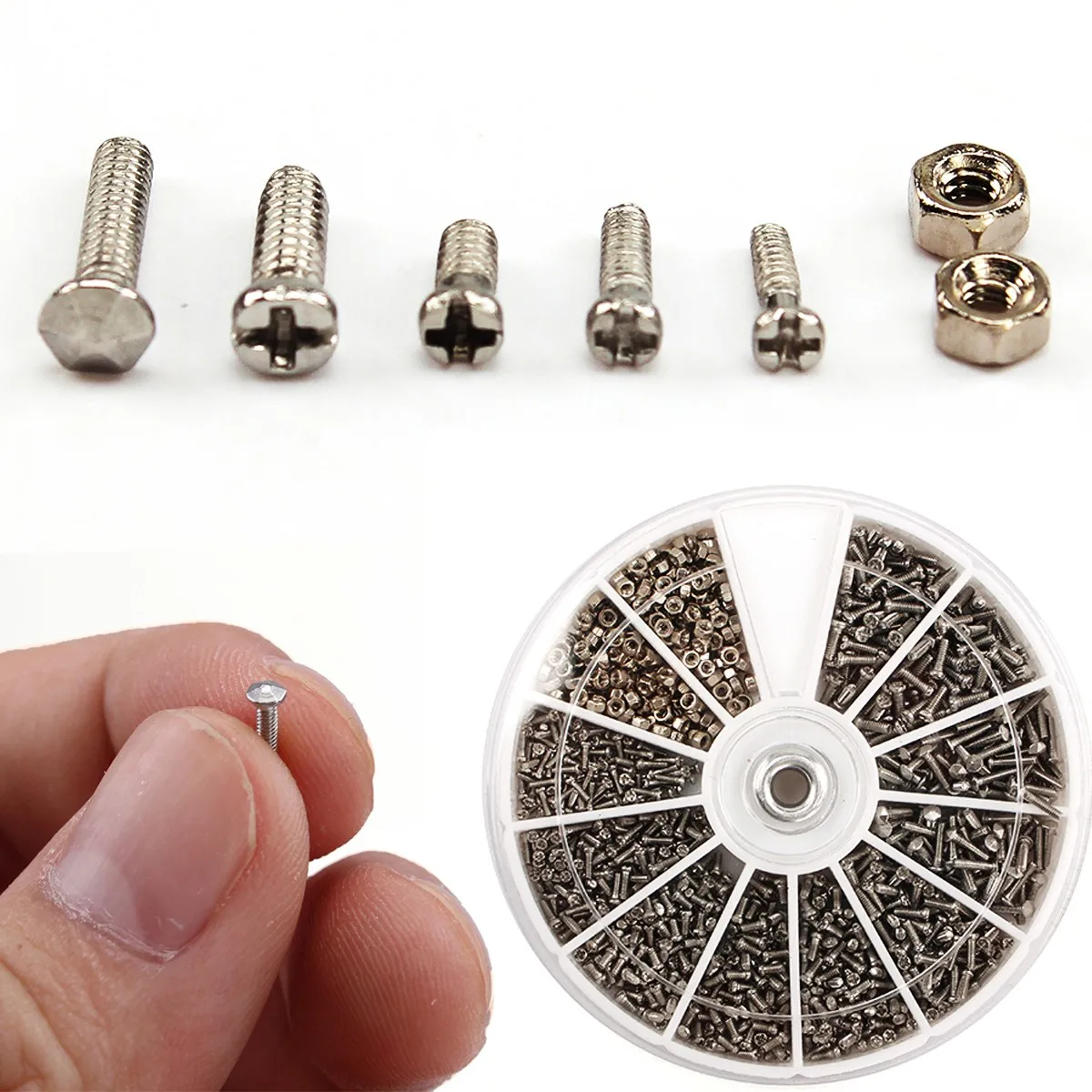 

High Quality 1000pcs/set Assorted Fasteners Screws For Watch Clock Eye Glasses Watchmaker Repair Part Tool