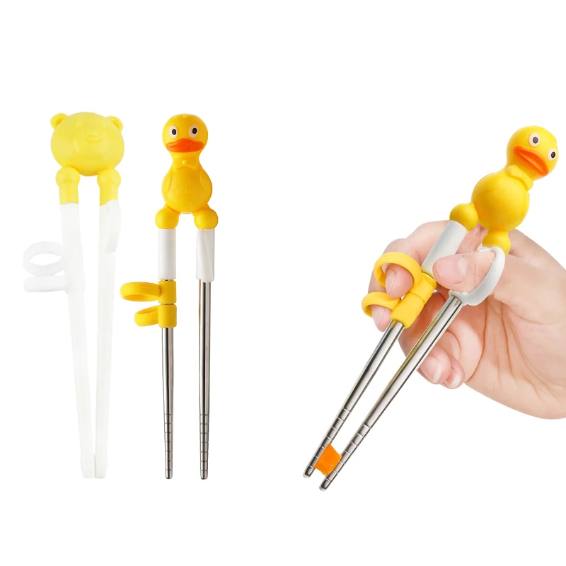 

Sisi&Tommy Baby Children Learning Training Toddler Flatware BPA Free Tableware Kids Exercise Chopsticks