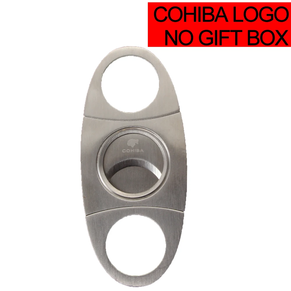 no gift box COHIBA сигары резак абсолютно Нержавеющая Сталь Металл Классический сигары резак гильотина с подарочной коробкой Рождество сигары ножницы подарок - Цвет: no gift box