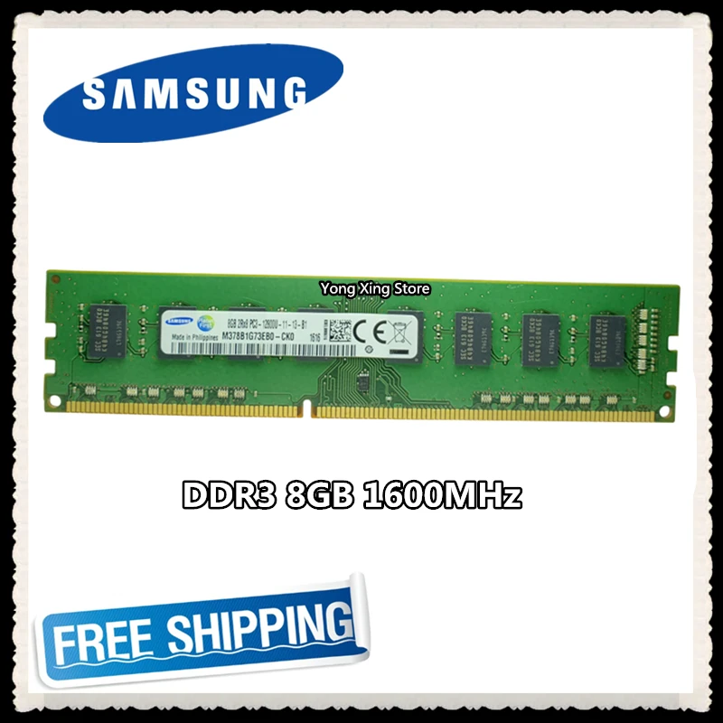 Samsung настольная память DDR3 8GB 1600MHz 8G PC3-12800U PC ram 240pin 1600 12800 DIMM