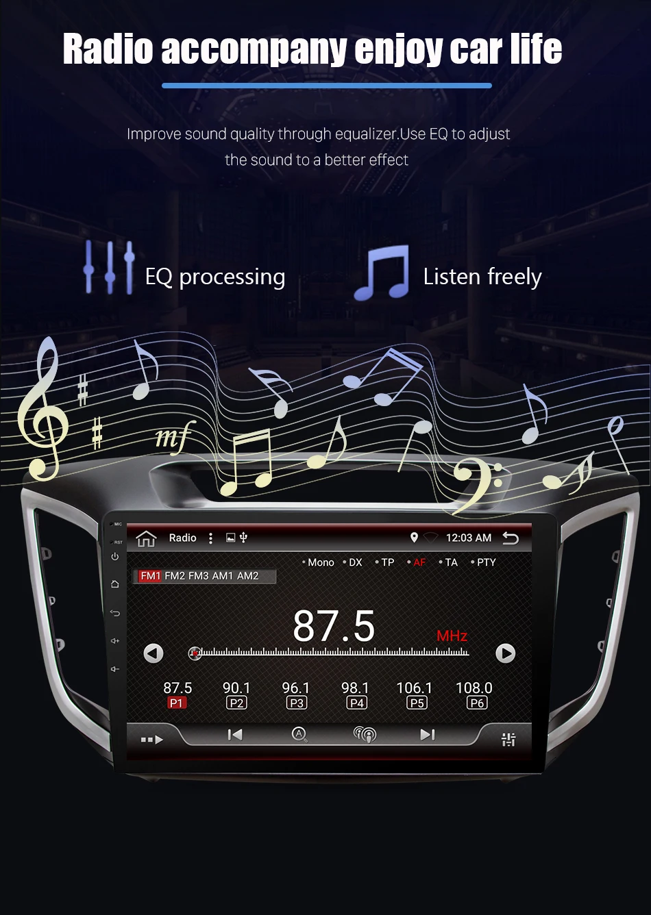 Discount Eunavi 4G+32G Octa 8 core android 9.0 car dvd for Hyundai Creta ix25 multimedia car radio gps navi PX6 Radio WIFi car stereo 12