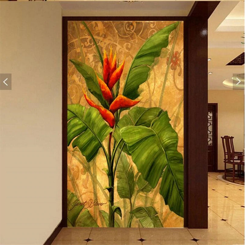 

beibehang Custom photo wallpaper 3d high-definition banana oil paintings aisle living room corridor papel de parede 3d wallpaper