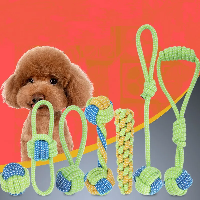 Pet Dog Cotton Rope Toy Dog 7 Pcs Chew Toys Honden Speelgoed Interactive Dogs Toys Tooth