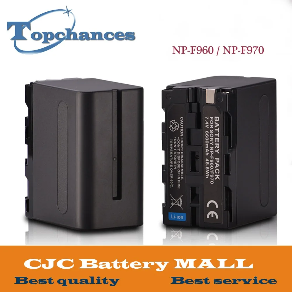 

2PCS High Quality 7.4V 6600mAh NP-F960 Camera Digital Battery For Sony NP-F960 NP-F970 F550 F770 Camera