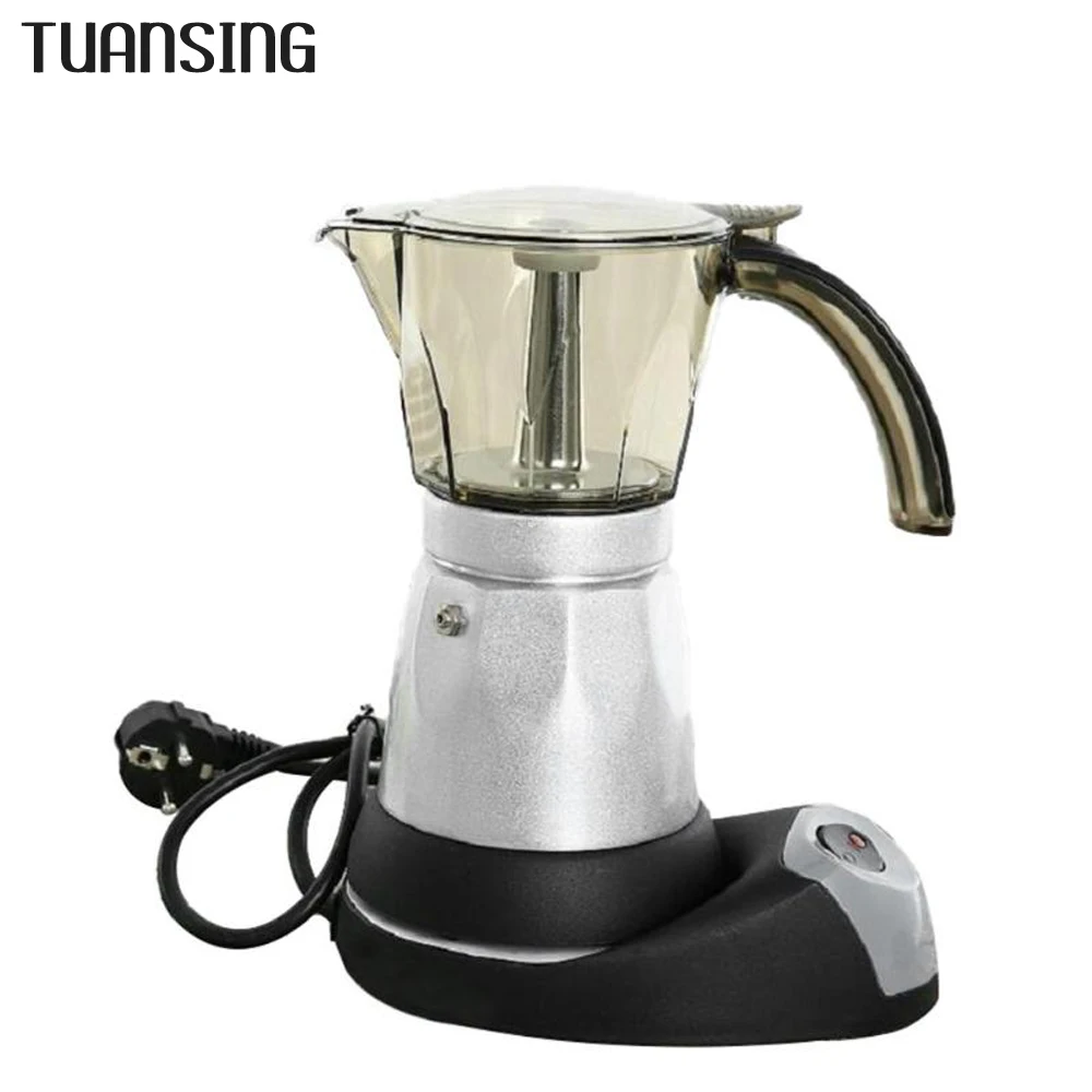 TUANSING 300ml Electric Mocha Coffee Maker Stainless Steel Espresso