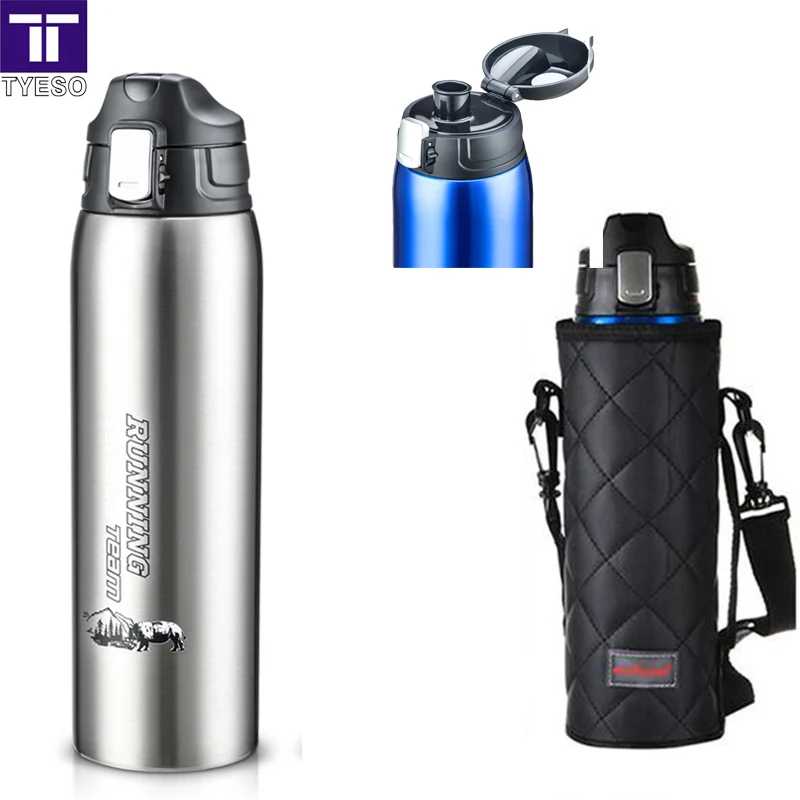 

big capacity thermos with portable bag thermo bottle press to open easy use travel drinking termos keep cool and hot thermoses